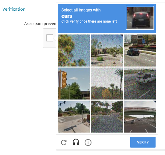 reCAPTCHA image identification