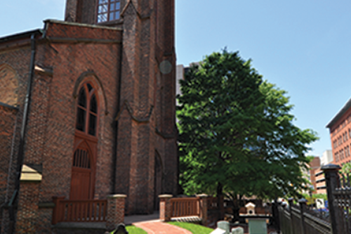 Outside photograph of the Westminster Hall and Burying Grounds