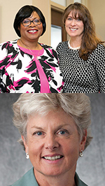 Stacked photo of portraits who contain 3 women in professional attire