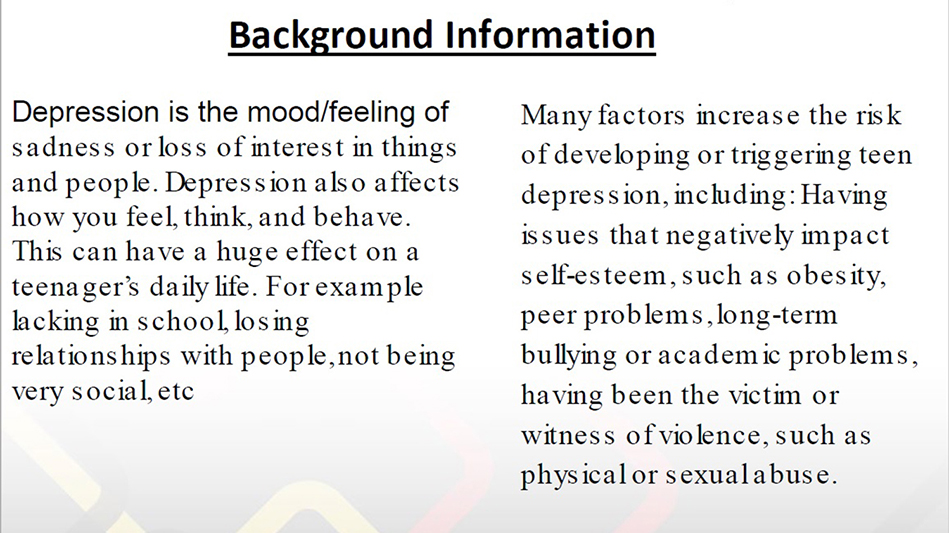 Aida Samb, Kaden Johnson, and Timensi Stewart - Depression in Teens Ages 13 - 16