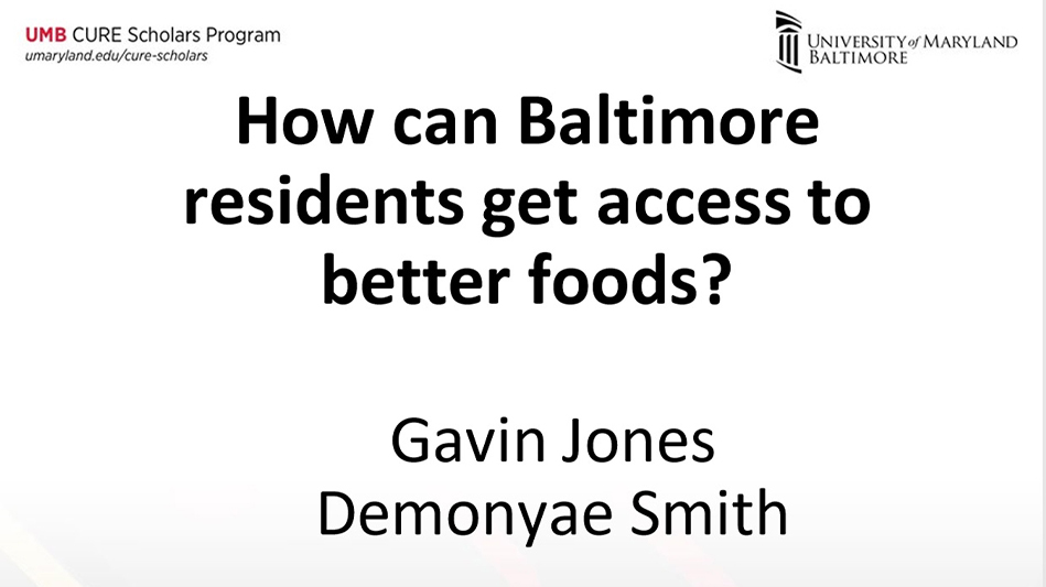 Food Insecurity in Baltimore City - Gavin Jones and Demonyae Smith