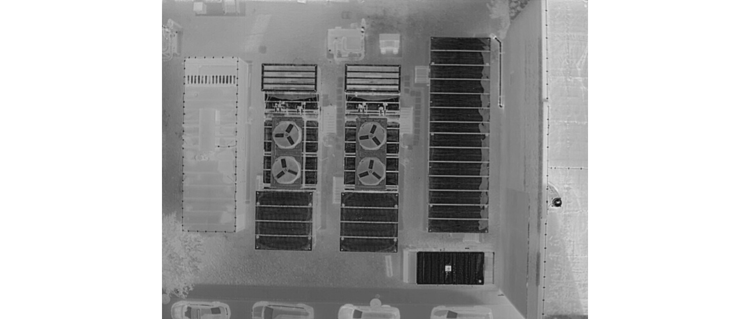View of roof mechanical equipment with thermal camera