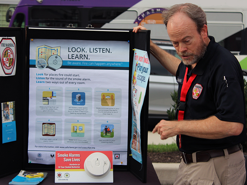 Phil Clinard at a tabling event for the Fire Marshal