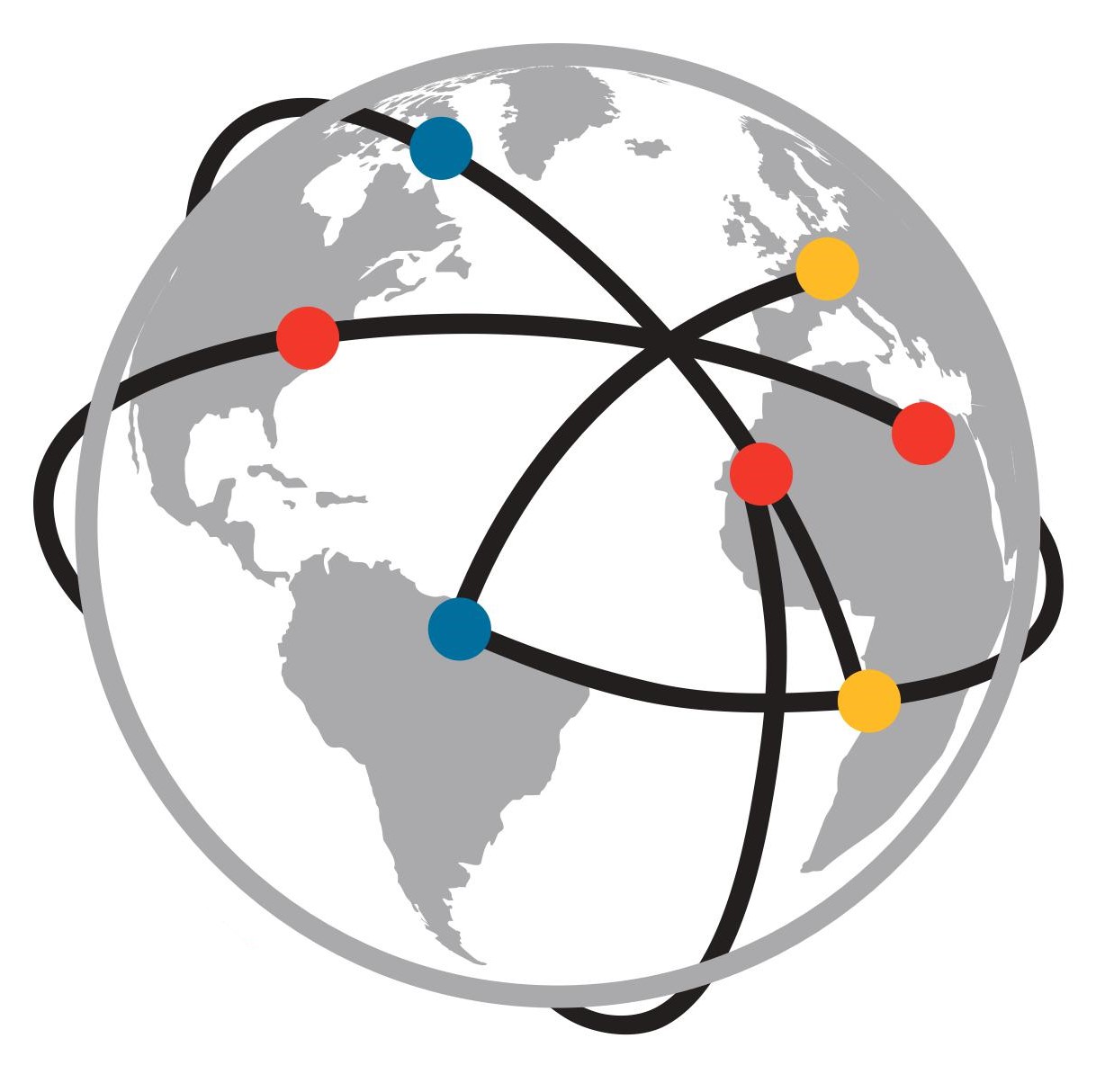 Graphic of a globe with lines connecting different continents