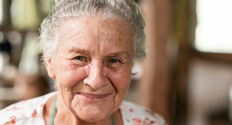 Close up photo of an older woman