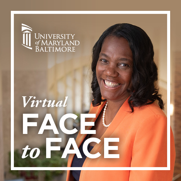 A headshot of a woman with the university logo and the text 