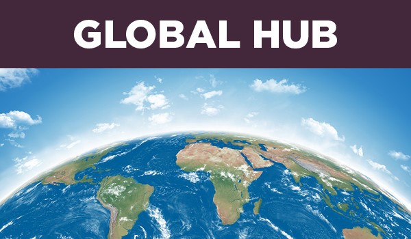 Global Hub above a globe
