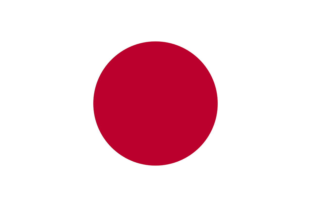 Flag of Japan - a red circle in the center of a white background
