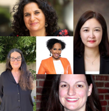 Collage of 5 headshot photos of women