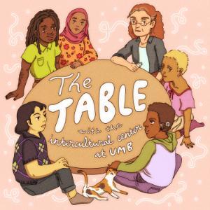 Graphic of diverse group of people sitting around a table