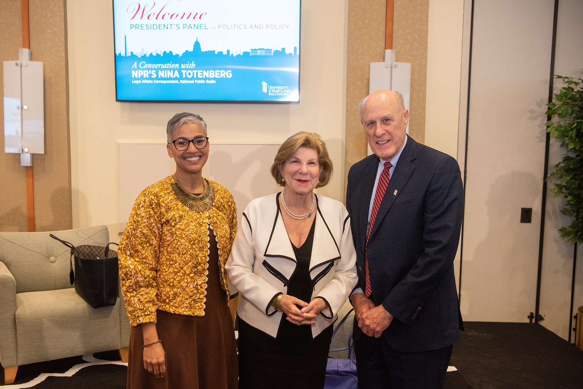 Dean Renée McDonald Hutchins, JD, Nina Totenberg, and President Bruce E. Jarrell, MD, FACS