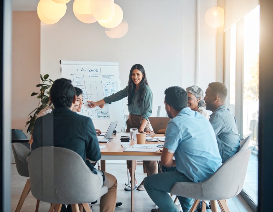 A discussion by supervisor with the teammates