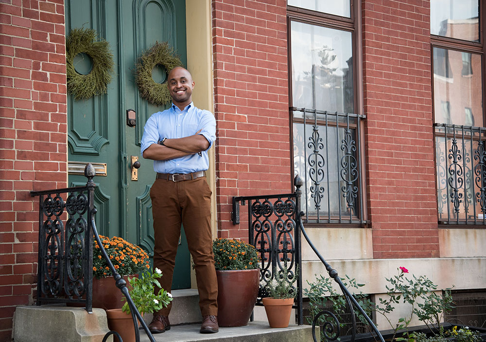 Bill Joyner on his porch in Union Square