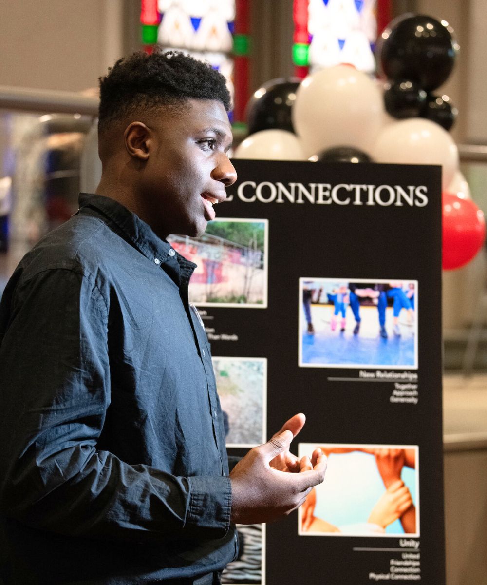 Zion Alexander explains photos about the value of social connections.