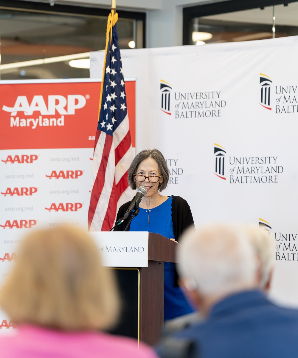 Carmel Roques, secretary, Maryland Department of Aging, speaks during the Age-Friendly Maryland ceremony.