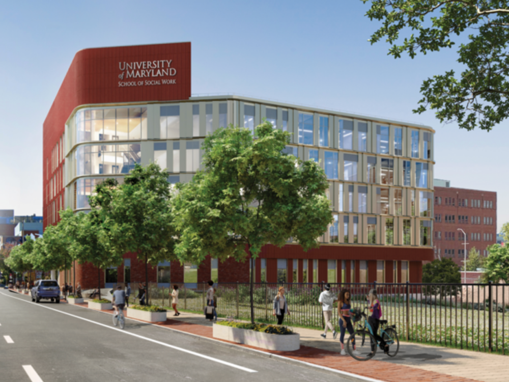 A rendering of the new University of Maryland School of Social Work building. Courtesy of Ballinger