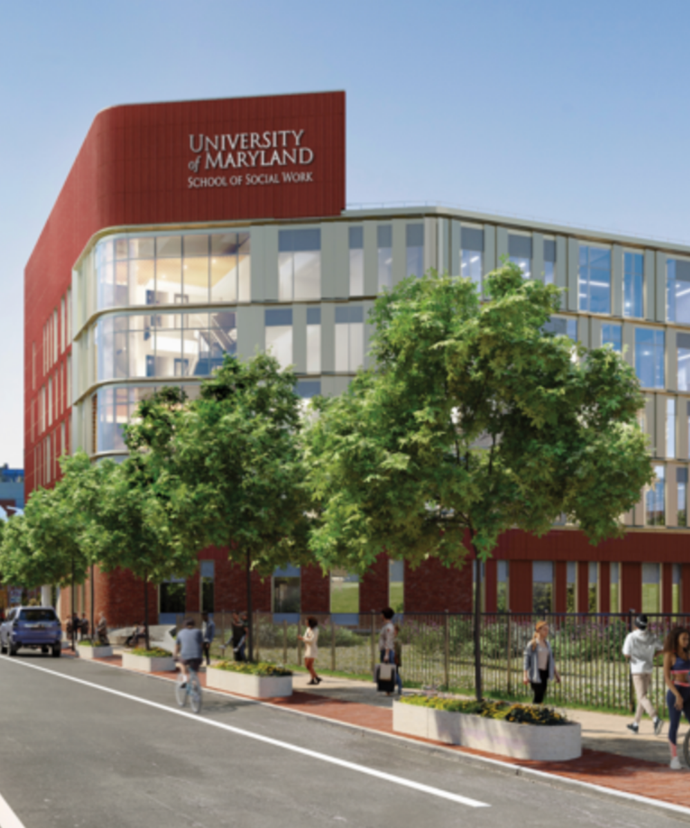A rendering of the new University of Maryland School of Social Work building. Courtesy Ballinger