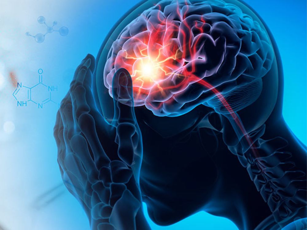a graphic of a person holding their head