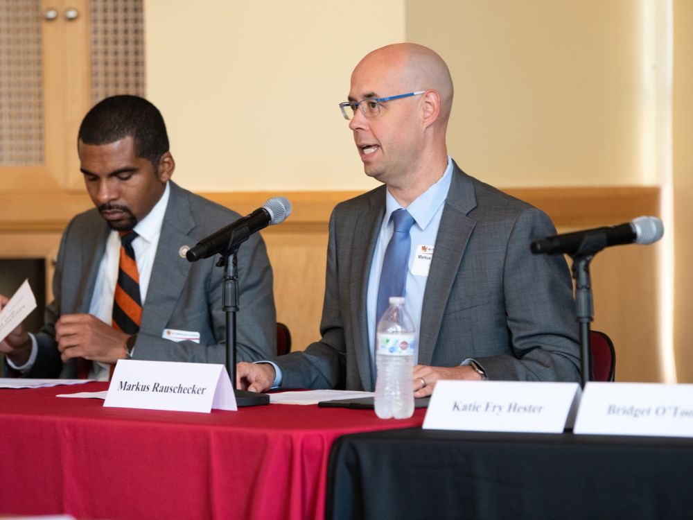 Markus Rauschecker, JD, (center) is chair of the Maryland Cybersecurity Council