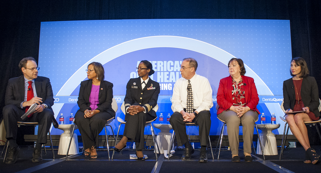 Professor Richard J. Manski, DDS, MBA, PhD, chair of the Department of Dental Public Health at the University of Maryland School of Dentistry, fourth from left, was among the oral health policy experts on the POLITICO Live panel. Photo courtesy of POLITICO.