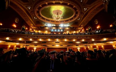 The graduation ceremony was held at the Hippodrome Theatre.
