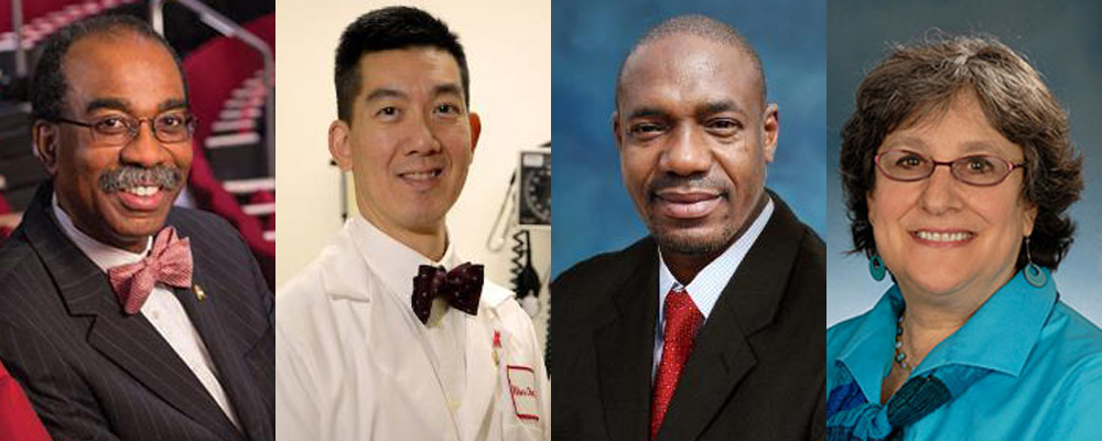 (l-r) E. Albert Reece, MD, PhD, MBA; Wilbur Chen, MD, MS; Samba Sow, MD, MS; and Karen Kotloff, MD.