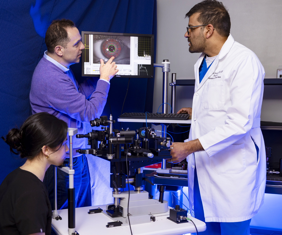 CTEM leaders and research partners Giuliano Scarcelli, PhD, and Osamah J. Saeedi, MD, conduct eye health research.