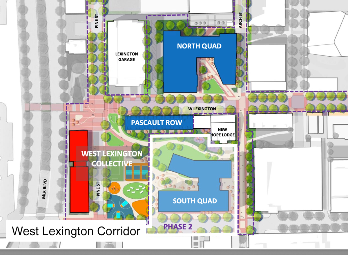 Map of the proposed West Lexington Corridor project