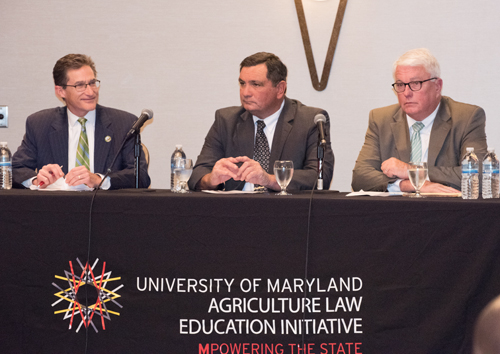 (l-r) Ben Grumbles, Md. Secy. of the Environment; Joe Bartenfelder, Md. Secy. of Agriculture; and Ed Kee, Delaware Secy. of Agriculture