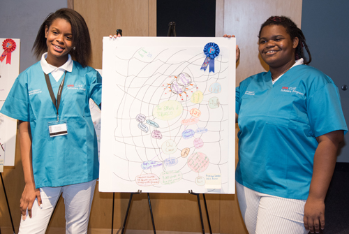 Poster contest winners India Acree (left) and Princaya Sanders