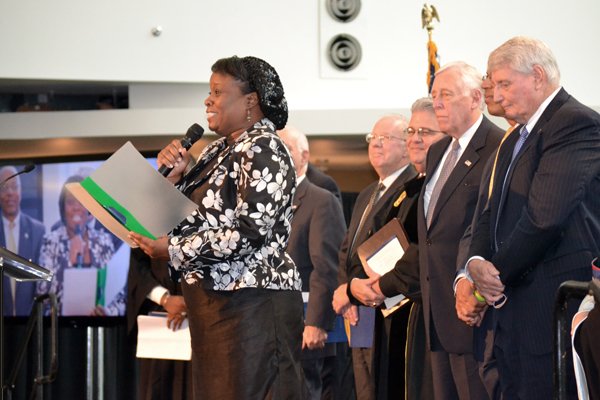 Andrea Holdclaw of Coppin State University sings 