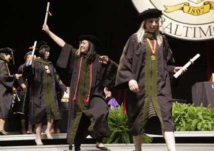 Graduates of the University of Maryland School of Pharmacy celebrate their accomplishments. 