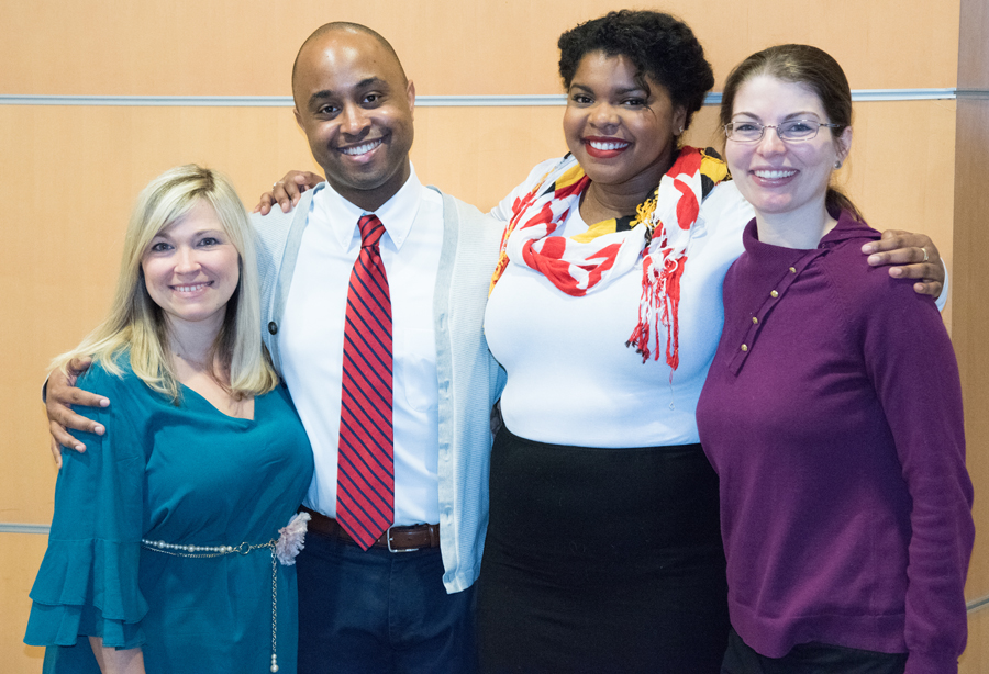 Ashley Valis, Bill Joyner, Ebony Nicholson, and Stephanie Bowe are University of Maryland, Baltimore employees who live in West Baltimore. 