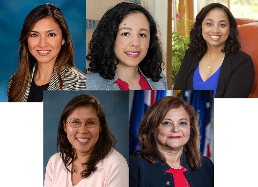 (clockwise from top left) Sandra Quezada, Wendy Camelo Castillo, Joseline Peña-Melnyk, Magaly Rodriguez de Bittner, and Milagritos Tapia