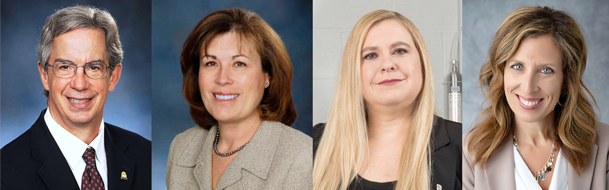 Left to right, Robert W. Buchanan, MD; principal investigator, and Claire Fraser, PhD, both of the University of Maryland School of Medicine; Maureen Kane, PhD, of the University of Maryland School of Pharmacy; and Deanna L. Kelly, PharmD, BCPP,  of the School of Medicine.