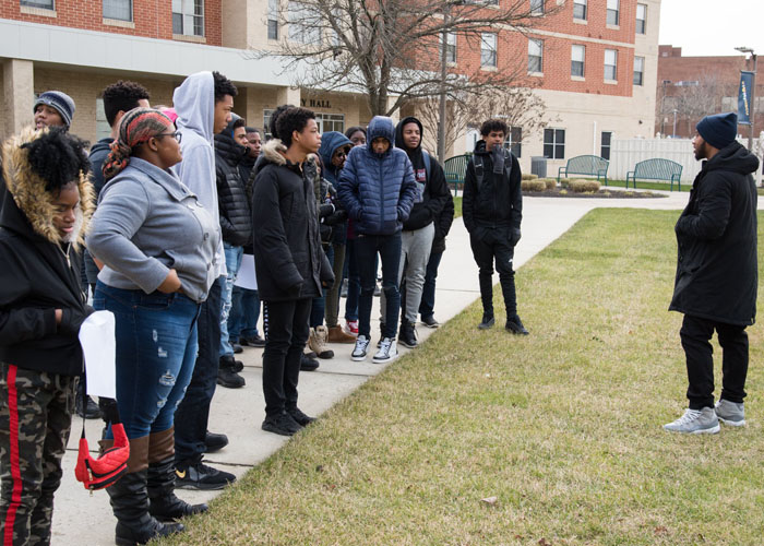 The UMB CURE Scholars visit and tour Coppin State University in January 2019.
