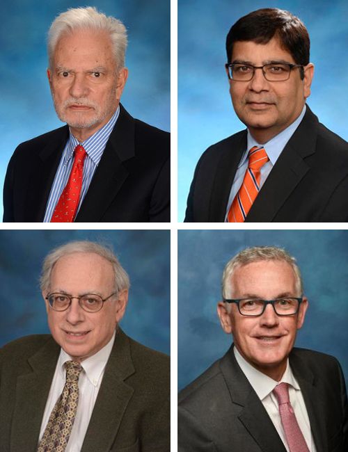 (top l-r) Howard Eisenberg, MD, Dheeraj Gandhi, MD, MBBS, (bottom l-r) Paul Fishman, MD, PhD, Bert W. O’Malley, MD. 