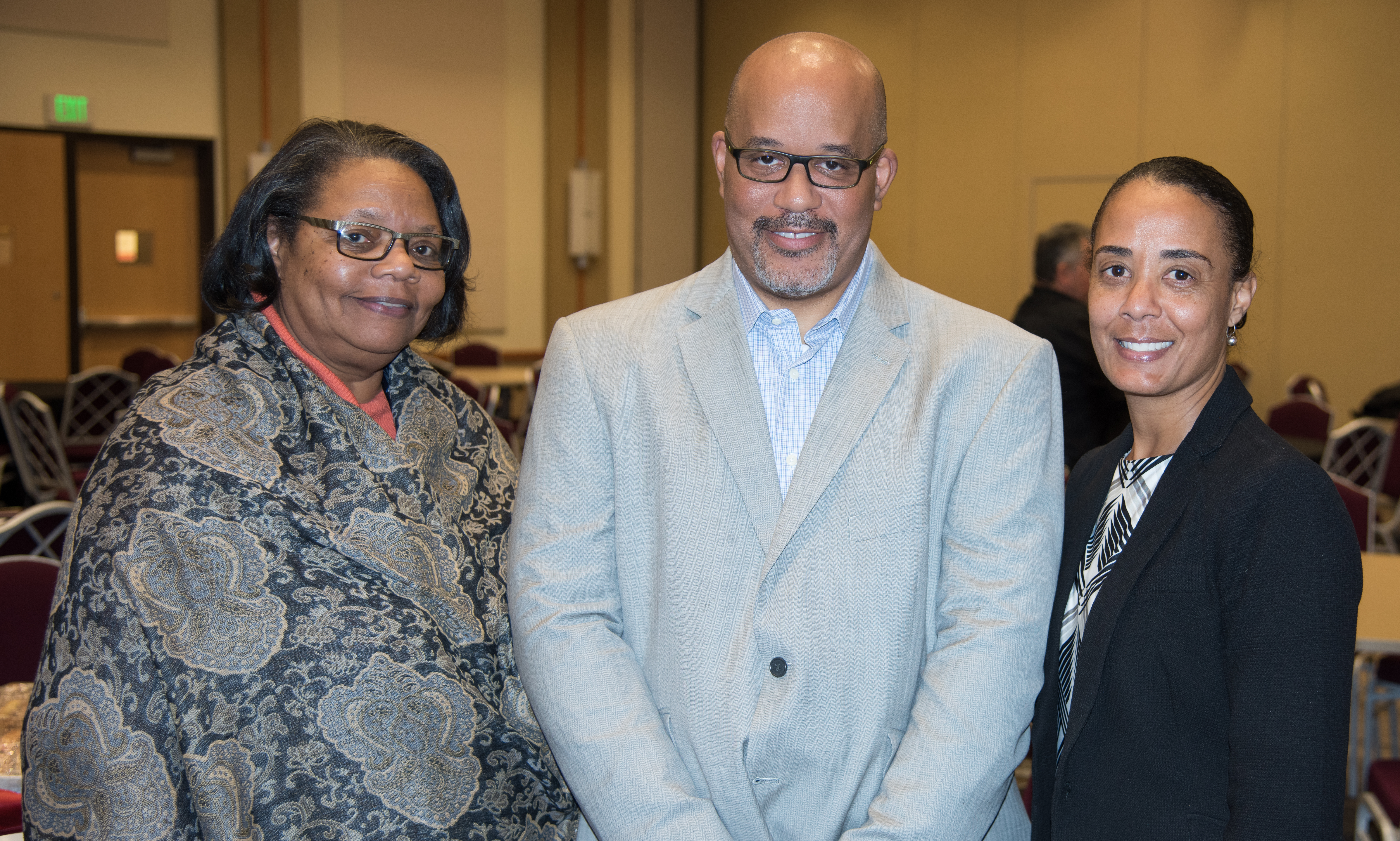 (L-R) Vanessa Fahie, PhD, RN, Russell McClain, JD, and Elsie Stines, DNP, are members of the UMB Diversity Advisory Council