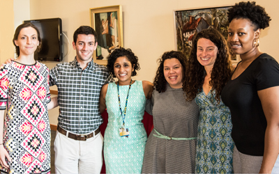 The 2018-2019 President's Fellows (l-r): Nicole Campion Dialo, Zachary Lee, Vibha Rao, Jenny Afkinich, Jessica Egan, and Lauren Highsmith.