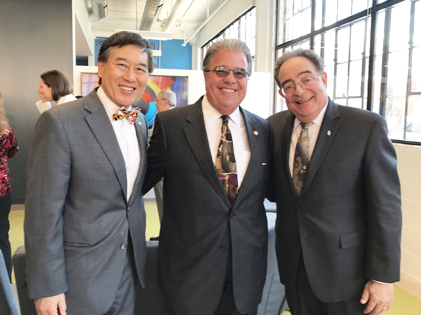 UMCP President Wallace D. Loh, USM Chancellor Robert Caret, and UMB President Jay A. Perman at the launch of UM Ventures 2.0 