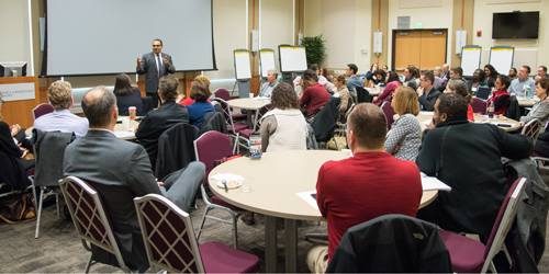 University of Maryland, Baltimore County President Freeman A. Hrabowski III speaks at the 