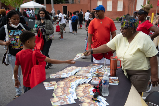 Neighbors who attended the Juneteenth Jubilee received a Juneteenth children’s book that explains the meaning and significance of the holiday.