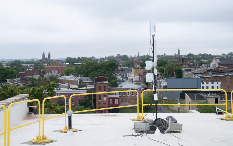 The University of Maryland, Baltimore's Community Engagement Center is partnering with Project Waves to install Wi-Fi towers across West Baltimore to provide free internet access to hundreds of families.