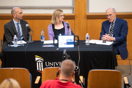 From left, Matthew Laurens, Sarah Edwards, and Bruce Jarrell.