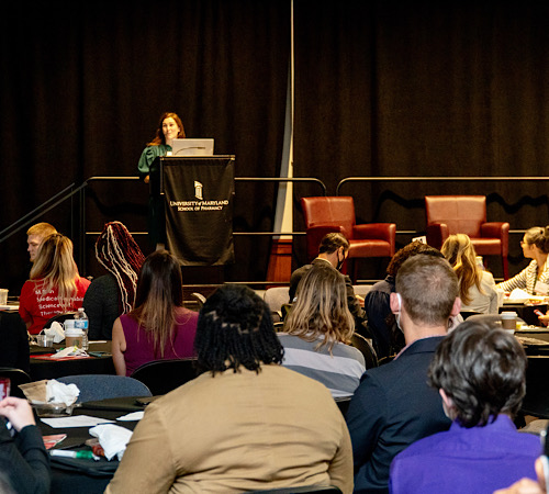 Program Director Leah Sera welcomes the Class of 2023 to the MS in Medical Cannabis Science and Therapeutics Fall Symposium.