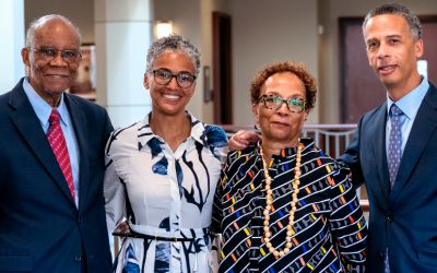 (l-r) Professor Larry Gibson, Dean Renée Hutchins, Professor Taunya Lovell Banks, Professor Michael Pinard.