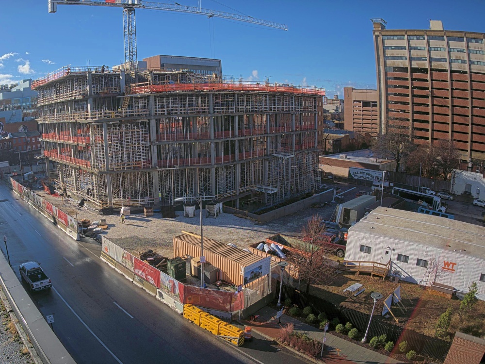 The new School of Social Work building under construction seen here in December 2025.