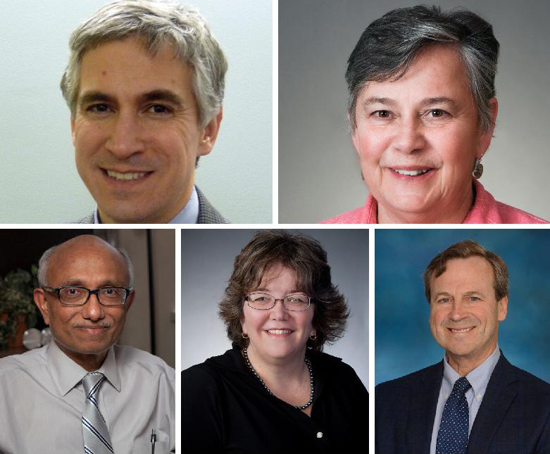 Top row: Paul Sacco, Charon Burda. Bottom row: Devang Gandhi, Katherine Fornili, and Eric Weintraub.