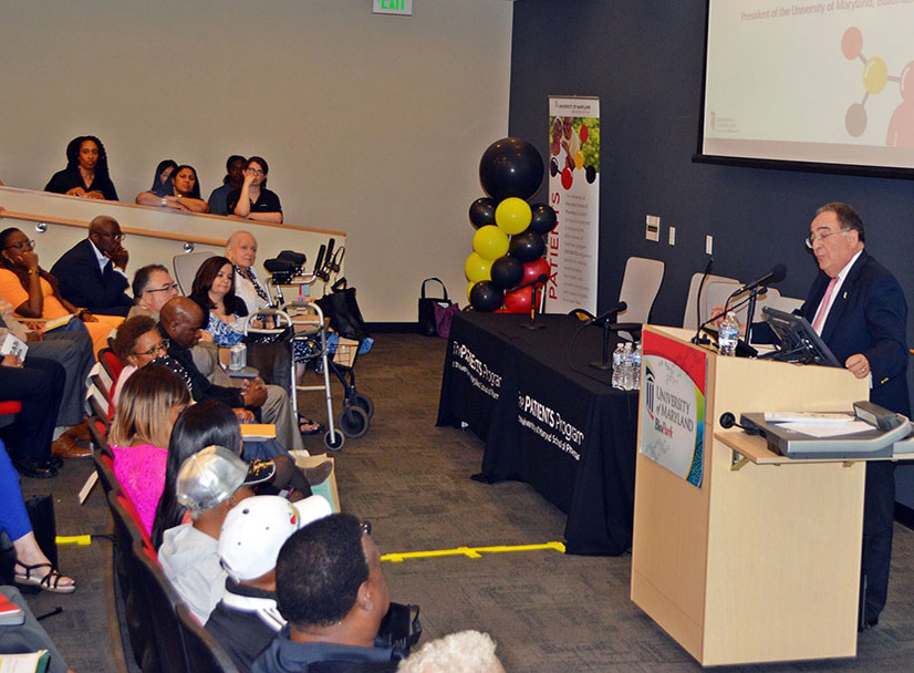 Jay A. Perman, MD, president of the University of Maryland, Baltimore, welcomed West Baltimore residents and others to PATIENTS Day.