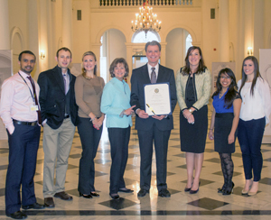 School of Dentistry Dean Mark Reynolds and wife Beth with SOD students and staff at the State House.